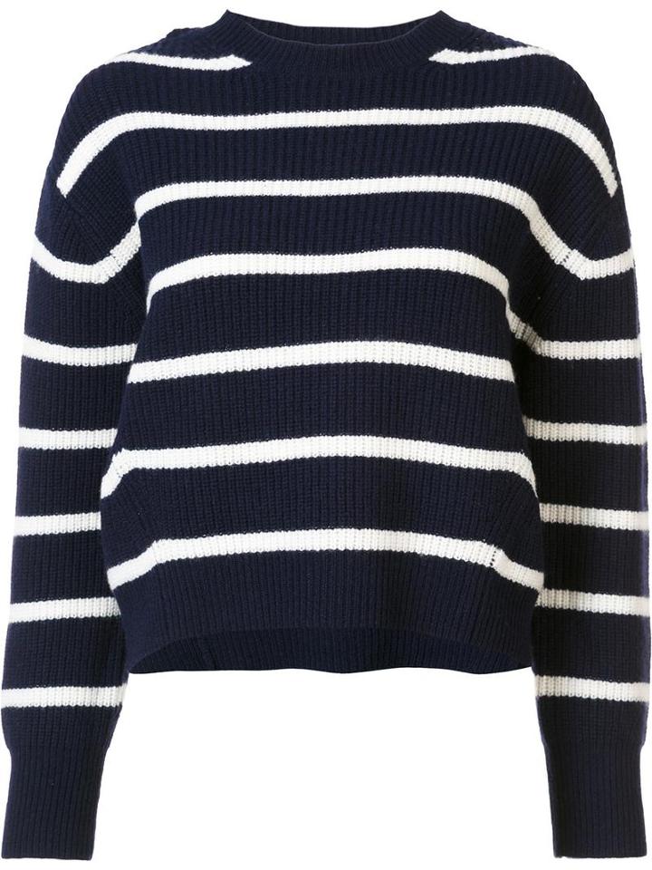 Sea Striped Jumper, Women's, Size: Medium, Blue, Cashmere/wool