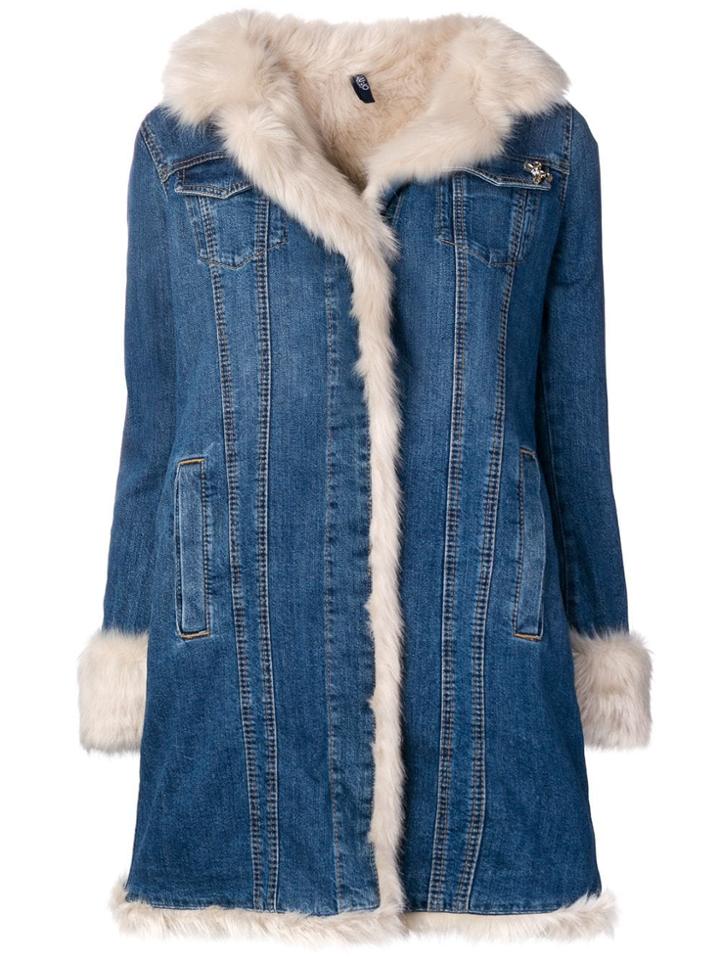 Liu Jo Long Denim Coat - Blue