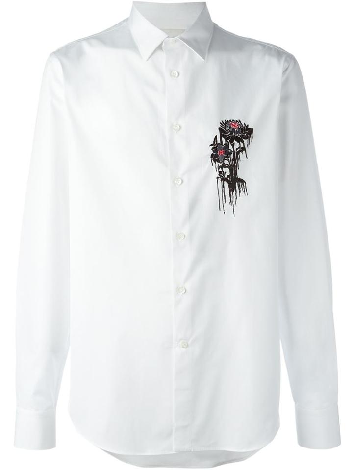 Alexander Mcqueen Hibiscus Embroidered Shirt