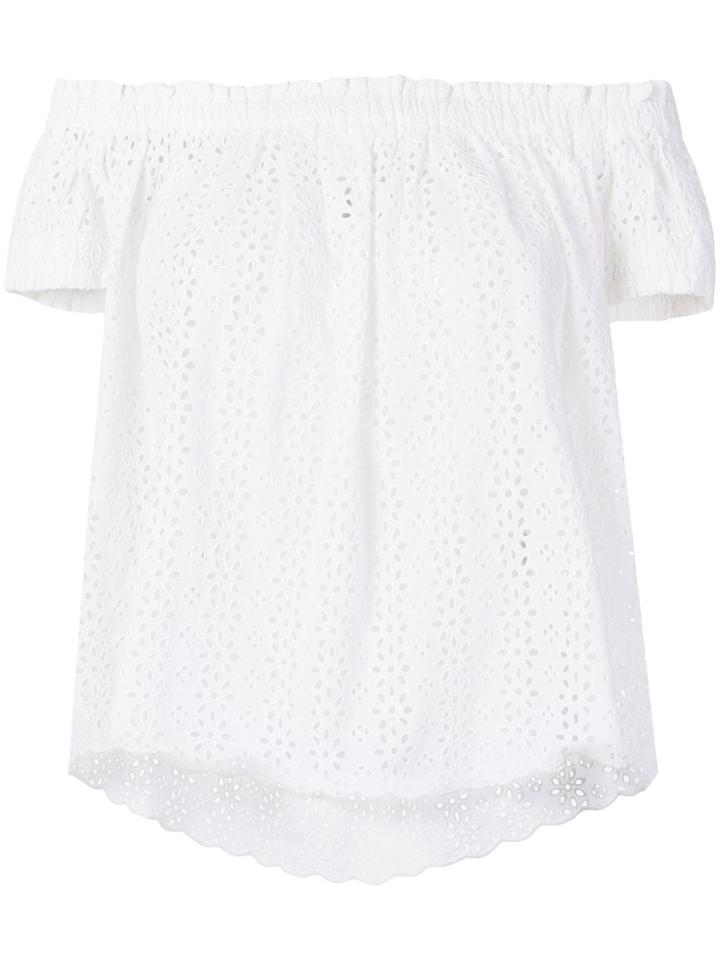 Twin-set Broderie Anglaise Off Shoulder Blouse - White