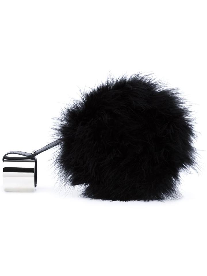 Perrin Paris Fuzzy Round Clutch Bag