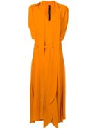 Petar Petrov Long Draped Design Dress - Orange
