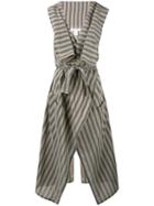 Lucio Vanotti - Striped Sleeveless Duster - Women - Silk/cotton - 2, Grey, Silk/cotton
