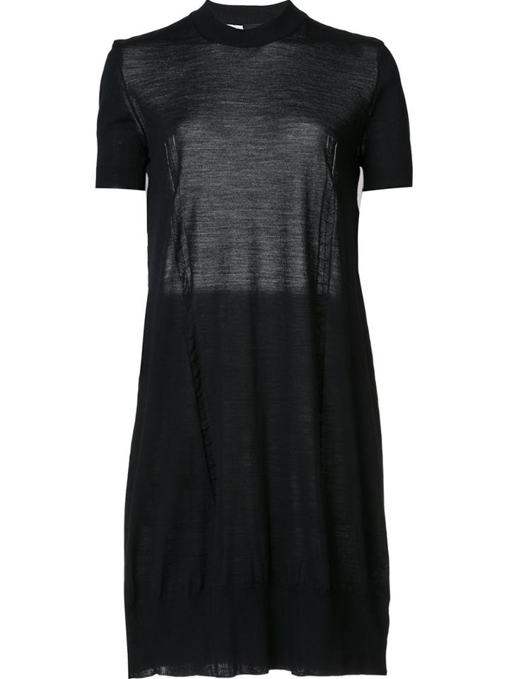 Vera Wang Tulle Insert Dress, Women's, Size: Xs, Blue, Elastodiene/polyamide/virgin Wool