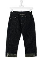 Dsquared2 Kids Teen Metallized Straight-leg Jeans - Blue