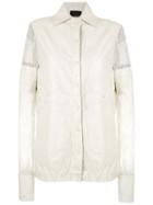 Andrea Bogosian Lace Panels Palise Leather Shirt - White