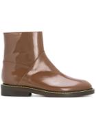 Marni Zipped Ankle Boots - Brown