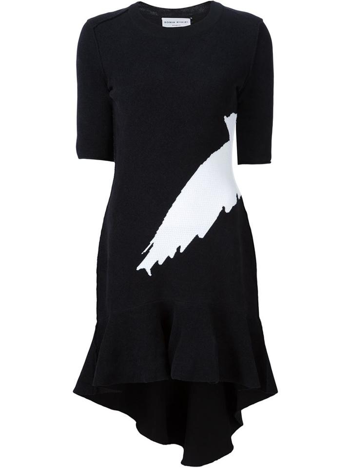 Sonia Rykiel Ruffle Hem Knit Dress