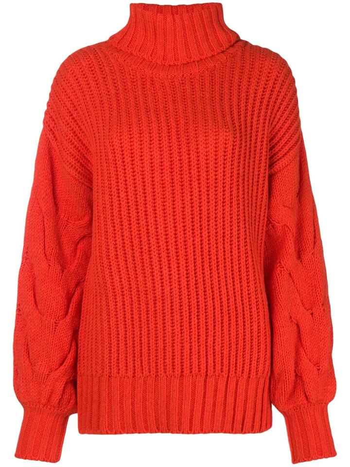 P.a.r.o.s.h. Ribbed Turtle Neck Jumper - Yellow & Orange