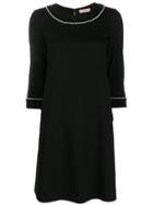 Twin-set Pearl Detail Shift Dress - Black