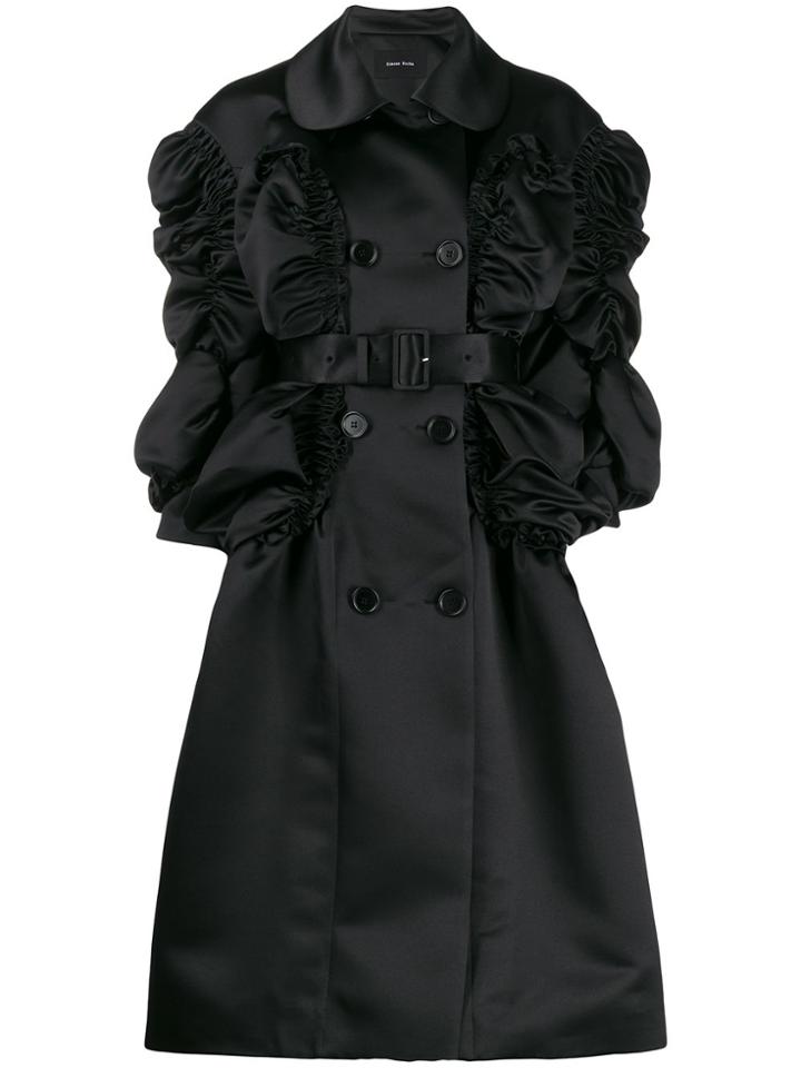 Simone Rocha Ruched Details Coat - Black