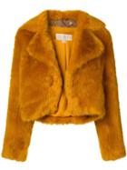 Michael Michael Kors Cropped Faux-fur Jacket - Yellow & Orange