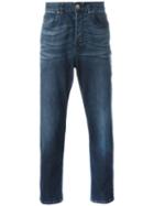 Eleventy Tapered Cropped Jeans, Men's, Size: 30, Blue, Cotton/spandex/elastane