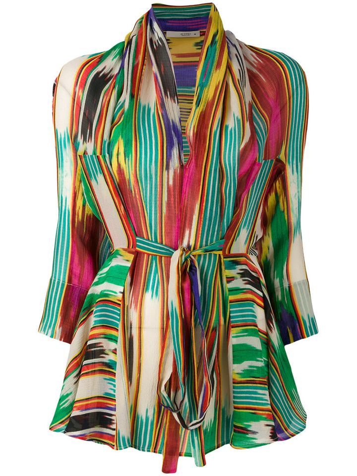Etro - Patterned Wrap Blouse - Women - Silk - 38, Women's, Silk