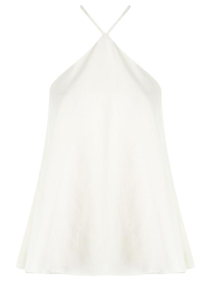 Andrea Marques Halterneck Top, Women's, Size: 38, White, Linen/flax/viscose/polyester