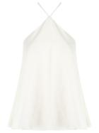 Andrea Marques Halterneck Top, Women's, Size: 38, White, Linen/flax/viscose/polyester