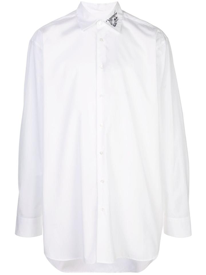 Raf Simons Embroidered Poplin Shirt - White