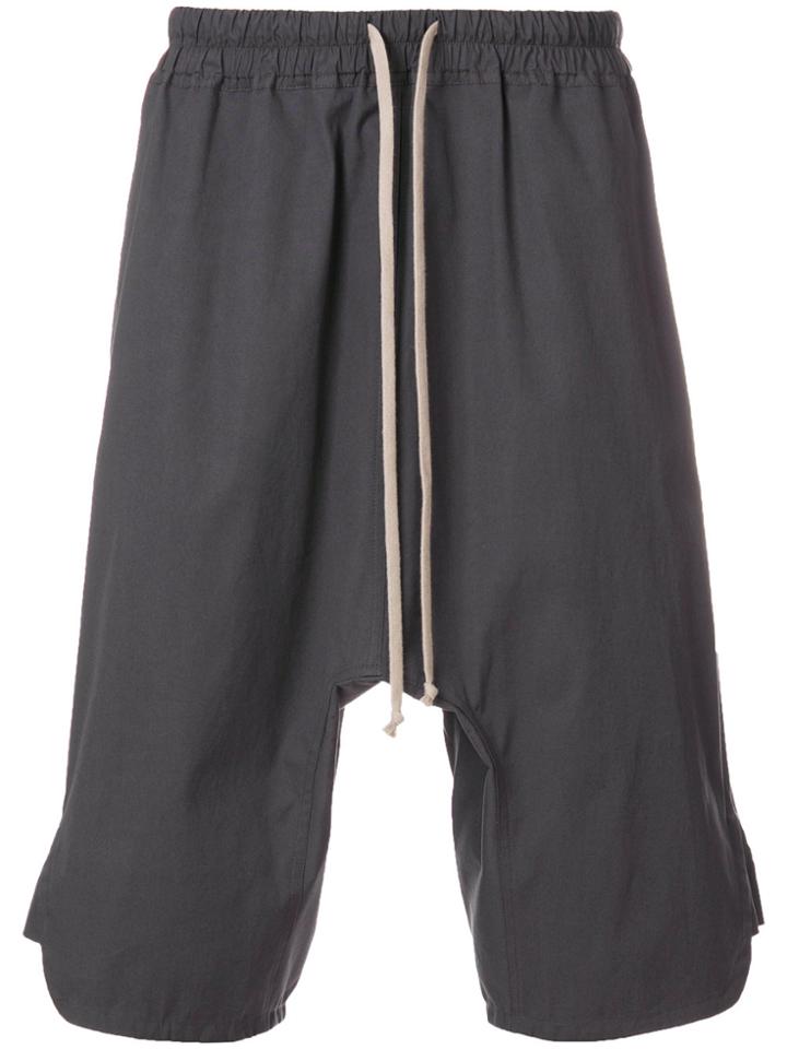 Rick Owens Dropped Crotch Track Shorts - Grey