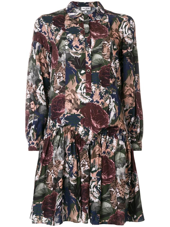 Paul & Joe Rose Print Shirt Dress - Multicolour