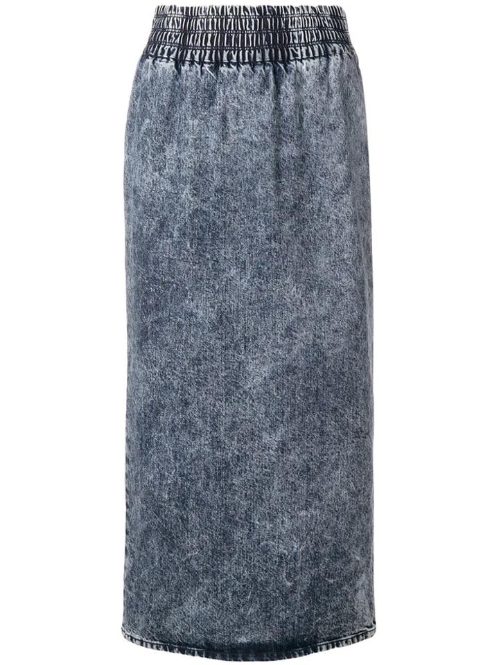 Miu Miu High Waist Ribbed Skirt - Blue