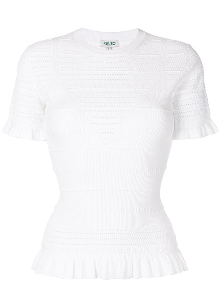 Kenzo Perforated Knit Top - White