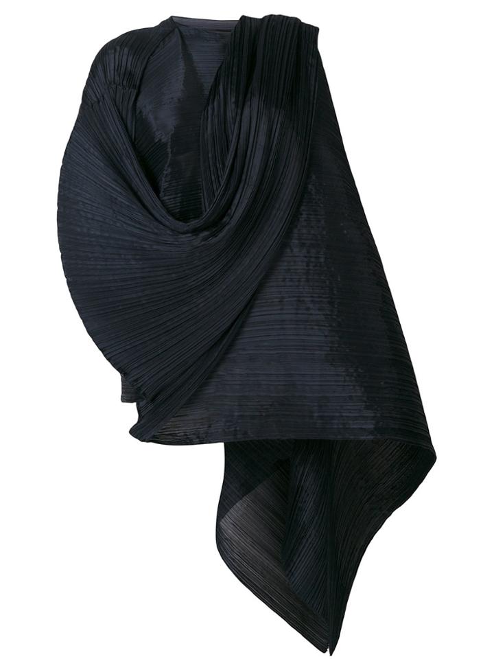 Pleats Please By Issey Miyake Oversized Pleated Scarf - Blue