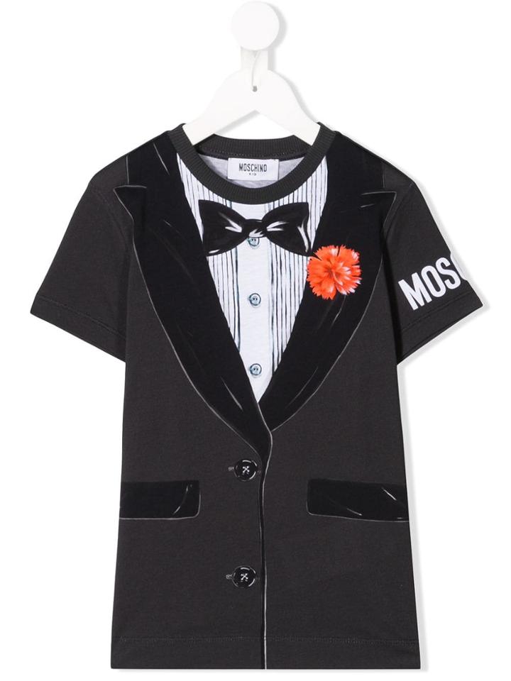 Moschino Kids Teen Tuxedo Print T-shirt - Black