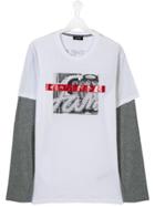 Diesel Kids Graphic Print Long-sleeve T-shirt - White