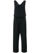 Brunello Cucinelli Side Stripe Jumpsuit, Size: Medium, Black, Silk