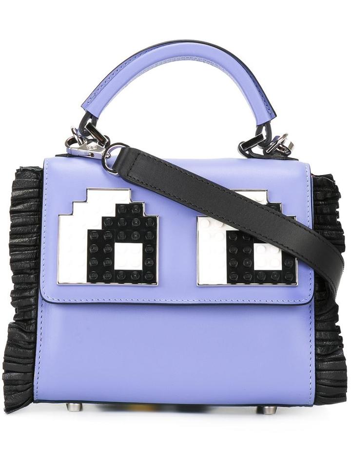 Les Petits Joueurs Eyes Micro Alex Shoulder Bag, Women's, Pink/purple, Calf Leather