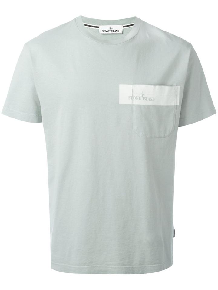 Stone Island Chest Pocket T-shirt, Men's, Size: Medium, Grey, Cotton