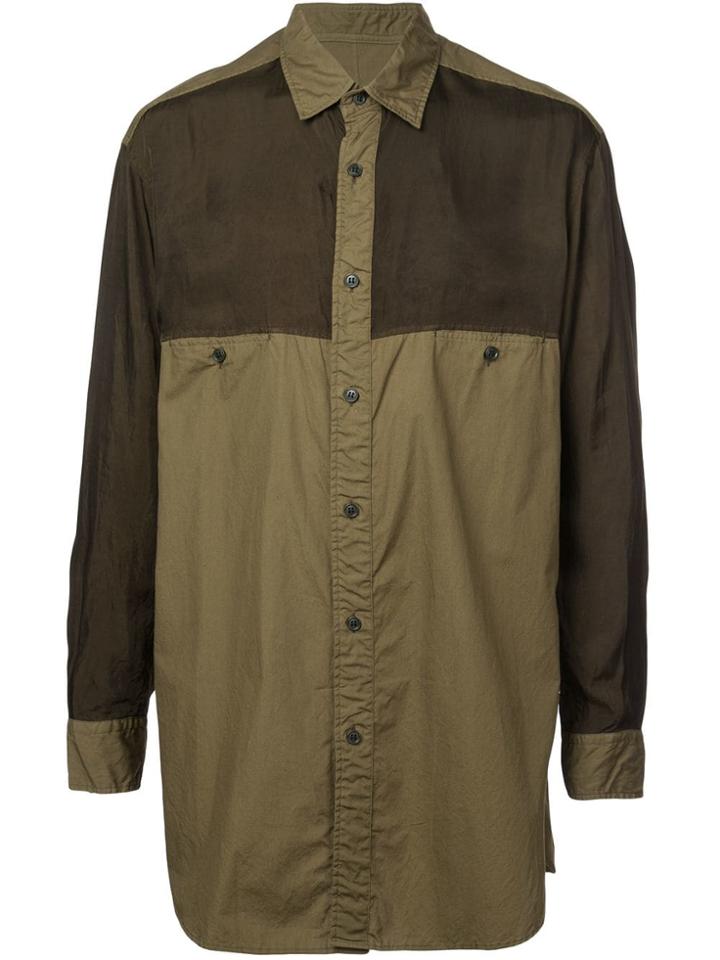 Yohji Yamamoto Panelled Shirt - Green