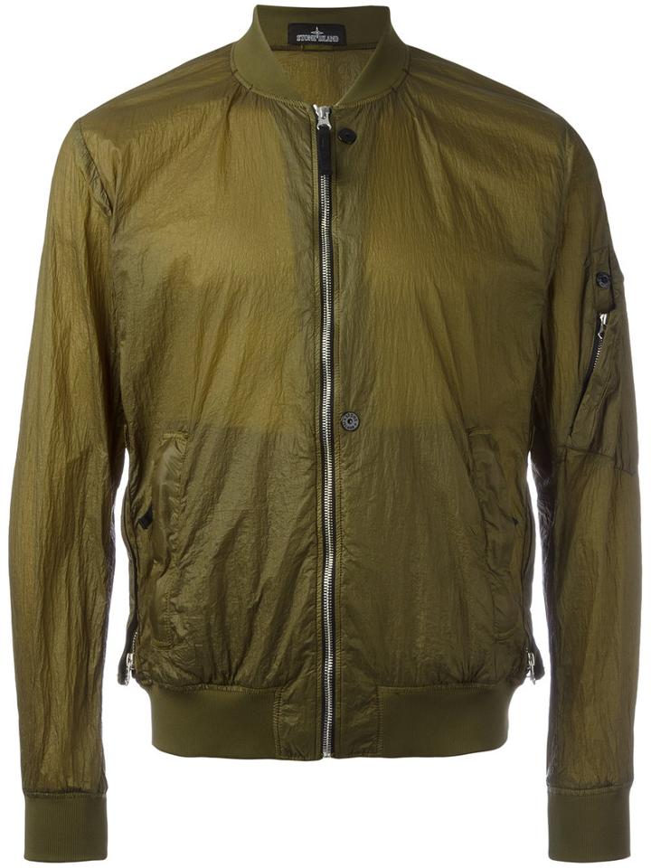 Stone Island Shadow Project Bomber Jacket, Men's, Size: Small, Green, Polyamide