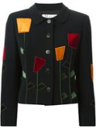 Moschino Vintage Flower Embellished Jacket, Women's, Size: 44, Black
