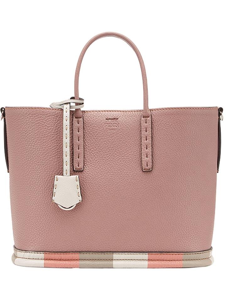 Fendi Striped Bottom Tote - Pink