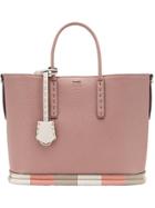 Fendi Striped Bottom Tote - Pink