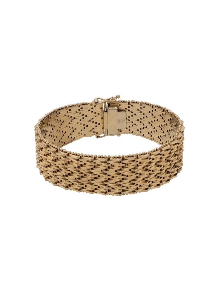 Katheleys Pre-owned 1950s Geometric Articulated Bracelet - Gold