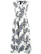 Rossella Jardini Arabesque Pattern Midi Dress, Women's, Size: 42, White, Viscose/polyester/silk