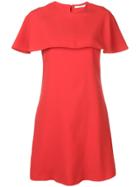 Givenchy Short Sleeve Cape Dress - Red