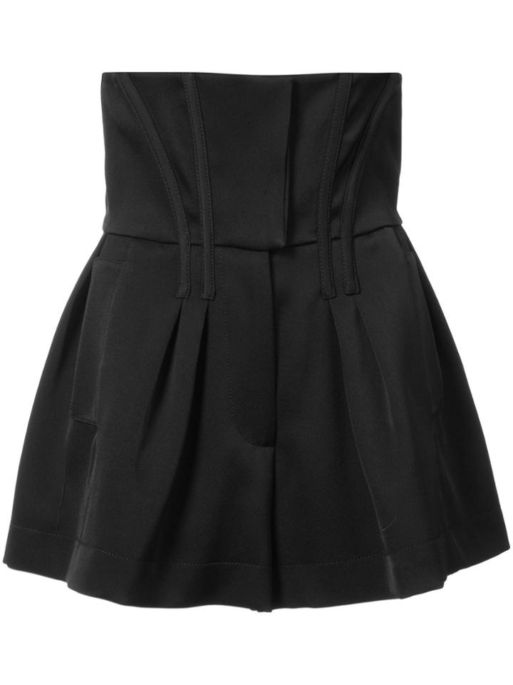 Prabal Gurung Corset Waist Shorts - Black