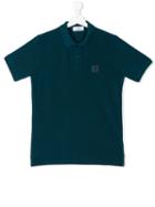 Stone Island Junior - Teen Chest Logo Polo Shirt - Kids - Cotton - 14 Yrs, Blue