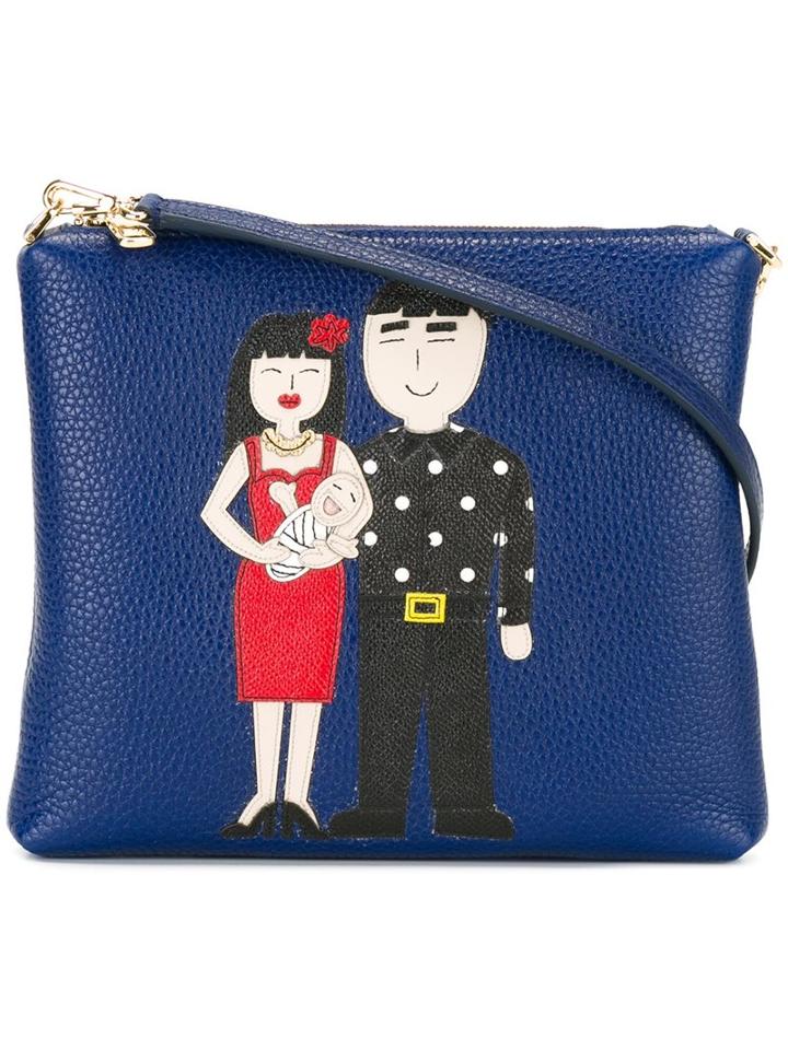 Dolce & Gabbana Family Patch Crossbody Bag, Women's, Blue