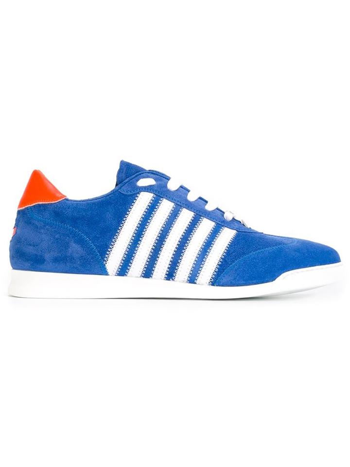Dsquared2 New Runner Sneakers, Men's, Size: 42, Blue, Suede/rubber