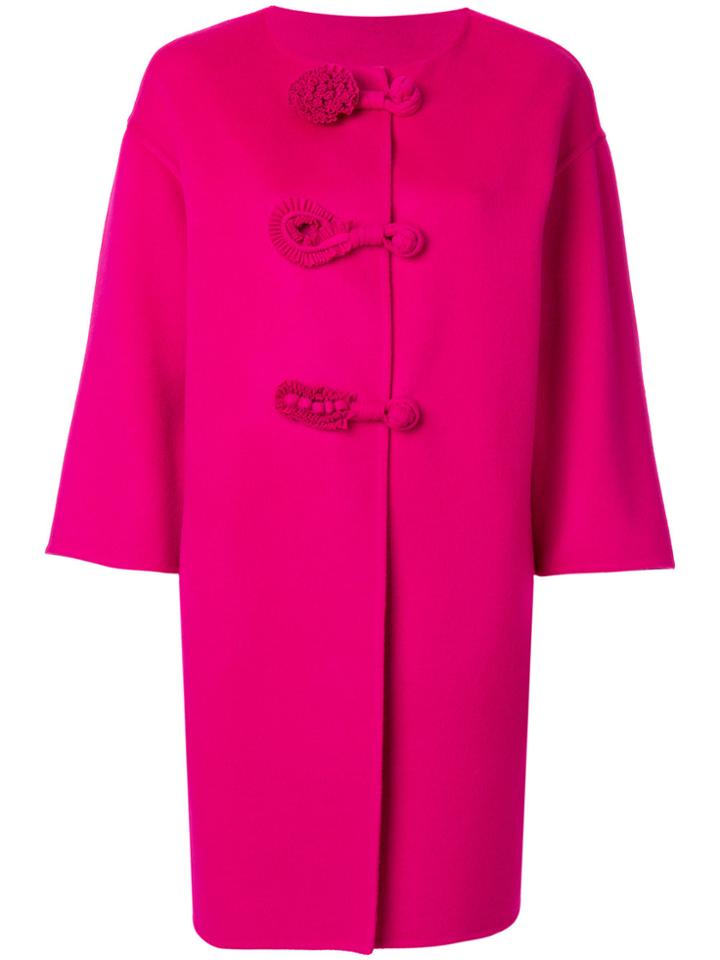 Ermanno Scervino Floral Detail Coat - Pink & Purple