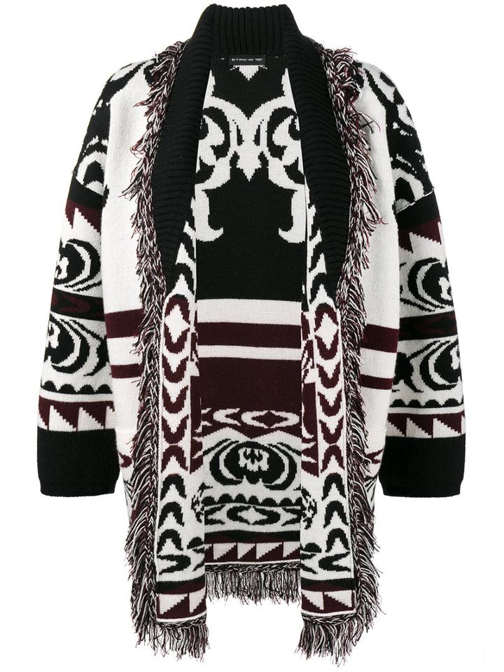 Etro - Fringe Knitted Cardigan - Women - Wool - 44, Black, Wool