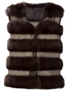 Liska Sable Fur Gilet, Women's, Size: Medium, Brown, Leather
