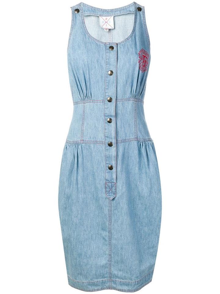 Fendi Pre-owned 1980's Sleeveless Denim Dress - Blue