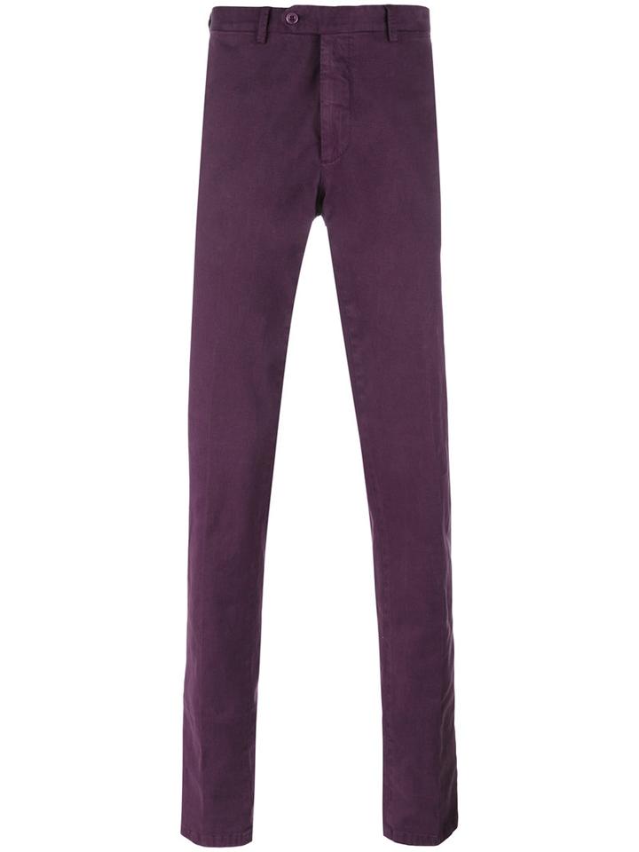 Biagio Sananiello Straight-leg Trousers, Men's, Size: 54, Pink/purple, Cotton/elastodiene