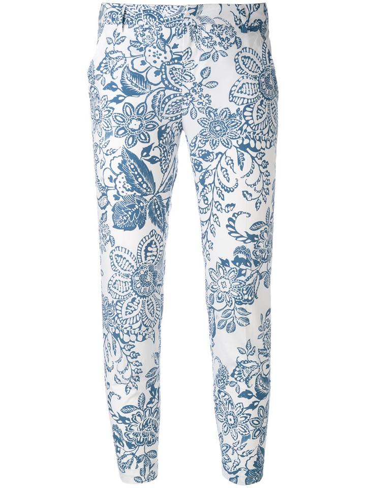 Fay - Printed Trousers - Women - Cotton - 46, Blue, Cotton