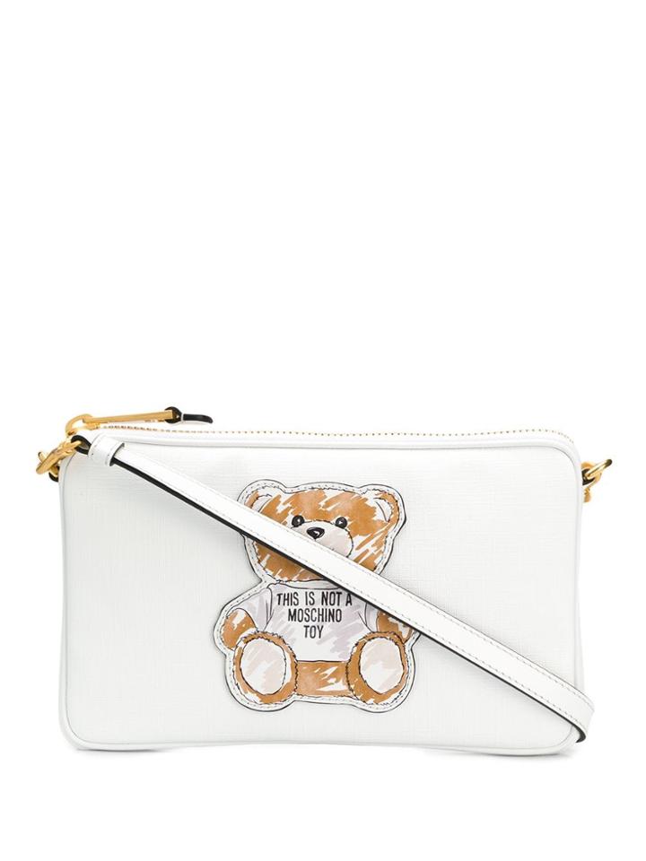Moschino Teddy Bear Logo Shoulder Bag - White